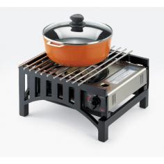 This Butane stove frame is a great way to either cook or keep food warm at any party, buffet, or catering event. It creates opportunity for food to be cooked on a stylish and bold stove frame that will impress your guests. Featuring a black frame, thi.