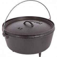 Lodge Logic Pre-Seasoned Camp Dutch Oven w/ Iron LidThe Lodge Cast Iron Dutch Oven is a multi-functional cookware that works wonders with slow-cooking recipes. It comes with a tight-fitting lid that helps lock in nutrition and flavor. This pre-seasoned Dutch Oven works like a charm right out of the box. Made of cast iron, this Dutch Oven evenly distributes heat from the bottom through the sidewalls. Also, it retains heat better so your delicious meal remains warm for a long time. Sporting a stylish black color, the cast iron Dutch Oven looks good in most kitchens and it doubles up as an excellent source of nutritional iron. It features loop handles for convenient handling and the oven is easy to clean and maintain. Cast-iron camping Dutch oven with iron lid for slow-cooking foods Preseasoned with vegetable oil formula and ready for immediate use Cast-iron construction heats slowly and evenly Self-basting iron lid inverts for use as griddle; hand wash only Llifetime warranty Need more information on this product? Click here to ask.