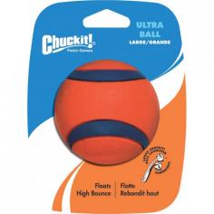 Chuckit! Ultra Ball Dog Toy - Chuckit Ultra Dog Ball & Ball Dog ToyEnjoy a fun game of fetch with the Chuckit! Ultra Ball Dog Toy. This high performance ball dog toy is designed to demanding use by both you and your pet. It features a high bounce, high buoyancy, high visibility and high durability. The Chuckit Ultra dog ball is compatible with the Chuckit! Launcher. Shop for the size of ball dog toy that best fits your pet. Fetch! It's the classic dog game that can be taken anywhere and never gets old. Your dog could chase and bring back that ball all day! But while your dog might have endless energy, your ball might not. That's why a top quality ball dog toy can be a great, long-lasting accessory for every pet parent. The Chuckit! Ultra Ball Dog Toy is made to last, even with constant use. This rubber ball dog toy is highly durable, able to stand up to throwing, landing, bouncing, chewing and more. At the same time, it has been developed as a light toy with a high bounce for far-reaching games with your dog. The Chuckit Ultra dog ball sports an orange exterior with complementary blue piping, making it highly visible to both you and your pet. What's more, it also floats! Retrieve it from water or land and clean it easily for later playtime. The Chuckit! Ultra Ball Dog Toy is designed to work with Chuckit! Launchers. Shop for the size Chuckit Ultra dog ball that is right for your pet and launcher accessories.