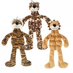 Ethical Products Inc-Skinneeez Tons O Squeakers Jungle Cat: Spots, Solid Or Stripes Body. Dogs love new and exciting sounds! These toys are stuffing free so they offer long lasting play since there is no stuffing to rip out. The design provides a flip flopping action that dogs love. This package contains one 20 inch long squeaker dog toy with nineteen squeakers. Comes in three different designs. There is no guarantee which design you will receive upon purchase. Imported.