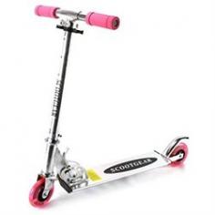 Velocity Toys ScootGear Children's Two Wheeled Metal Toy Kick Scooter-Adjustable Handlebars, Approx. Height: 28-32, Maximum Weight: 110 Lbs (50 Kgs)-Lightweight Metal Alloy Frame Construction, Foldable Frame for Easy Carrying and Storage-Soft Handlebar Pads, Wheels Light Up When Riding-Designed for Ages 5 and Older