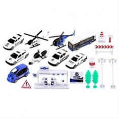 ZZ Elite Police Force Mini Diecast Children's Kid's Toy Vehicle Playset-Diecast Metal Bodied Toy Vehicles w/ Plastic Parts-Comes with a Variety of Different Vehicles-Also Includes Accessories-Perfect Pretend Play Set!