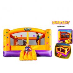 Kids will love this Blast Zone Superstar inflatable bounce house as they leap and reach for the stars. Product Features: Add play balls (sold separately) for more enjoyment Rolls into the size of a sleeping bag Bounce area measures 12' x 12' Inflates in less than 2 minutes Durable construction Netting Product Details: Includes inflatable, blower & stakes 84H x 132W x 168D Ages 3 years & up; for up to 5 children, 100 lbs. each Some assembly required Manufacturer's 90-day limited warranty on inflatable; manufacturer's 1-year limited warranty on blower Model no. INF-SUPERSTAR For residential use only Promotional offers available online at Kohls.com may vary from those offered in Kohl's stores. Size: One Size. Gender: Unisex. Age Group: Kids.