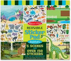 Visit a farm, a prehistoric landscape, a desert oasis, a jungle, or the deep blue sea, all in this interactive sticker book! The glossy, full-color backgrounds are ready to be filled with over 150 stickers: Stick a dinosaur by the prehistoric pond and a shark in the ocean - or mix them up and make silly scenes! The easy-to-peel vinyl stickers can be lifted off and repositioned again and again, so kids can follow their imaginations fearlessly. Dimensions: 14" x 11" x 0.25" Recommended Ages: 3+ years Contains small parts.