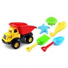 Aqua Sandy Dump Truck Children's Kid's Toy Beach/Sandbox Playset-Comes w/ Toy Truck, Hand Tools, Sand Molds-Hand Shovel and Rake, Fun Sand Molds-Approx. Truck Length: 10.5-Approx. Tool Length: 9
