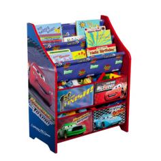 The Disney Cars Book/Toy Organizer features a super cool Cars inspired design theme with bold cheerful colors that go great in any room. Each tier serves its own function and fits in nicely with the look, feel, and purpose of the entire piece. The bottom 2 tiers have 4 removeable bins for storage. The top tier has ample storage for all their books. This multi-functional piece teaches the importance of storage and organization at a young age and adds an element of fun! Makes a great gift and coordinates well with other Cars items sold online. Some assembly required.
