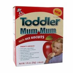 MMM - YOUR TODDLE WILL LOVE THEM! Your little one has transitioned from Baby to Toddler and is now doing things like walking, talking and feeding herself! It's now time to step forward to Toddler Mum-Mum, a tasty snack for Toddlers. Containing all the goodness of Baby Mum-Mum, Toddler Mum-Mum is made with specially selected fine quality rice and has no added artificial flavors or colors. Toddler Mum-Mum is individually packed for convenience and freshness, and each biscuit is the perfect size and texture to fit your toddler's developing hands, mouth and teeth.