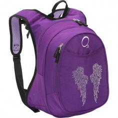 Kids Pre-School Angel Wings Backpack with Integrated Lunch Cooler Purple Bling Rhinestone Angel Wings. The Kids All-In-One Backpack with Cooler is the perfect solution for active kids. The front pocket of the backpack is an insulated lunch cooler, so kids no longer have to tote an additional lunch bag! For ultimate comfort, the back features a padded breathable mesh lumbar section and the straps are constructed with the same padded breathable mesh. Such mesh helps to keep your child comfortable and cool. Additionally, the backpack measures 10Ã&cent;Â Â x 14.5Ã&cent;Â Â x 5.5Ã&cent;Â Â and is large enough to fit a standard size school folder. The interior of the main compartment features an organizer with pockets for supplies and slots for pen and pencil storage. The front of the backpack also features a pocket for easy to access storage. Drinks can be easily stored in the side drink pocket.