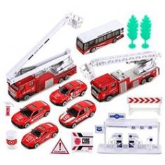 ZZ Fire Rescue Dept Mini Diecast Children's Kid's Toy Vehicle Playset-Diecast Metal Bodied Toy Vehicles w/ Plastic Parts-Comes with a Variety of Different Vehicles-Also Includes Accessories-Perfect Pretend Play Set!