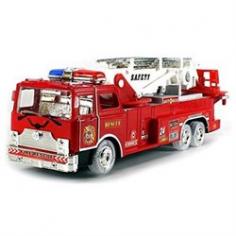 Fire Rescue Zero Team Battery Operated Bump and Go Toy Fire Truck-Flashing Lights and Sounds-360 Rotating Extending Crane, Light Up Wheels-Requires 3 AA Batteries to run (not included)-Approx. Dimensions, Length: 17 Width: 3.5 Height: 5.5