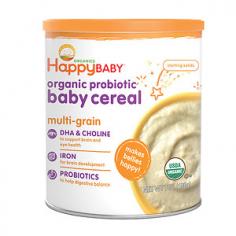 Organic goodness: All HAPPYBABY products are always USDA-certified organic. Enriched: with DHA for brain and eye development, plus iron, vitamins and minerals essential for baby s growth. Probiotic protection: Good bacteria specially formulated to help strengthen your baby s digestive system which can protect against the development of allergies. We support: Sustainable agriculture. No pesticides, chemical fertilizers, or genetically modified organisms (GMOs). Now kosher certified!