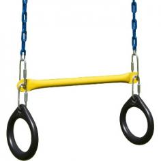 Kit includes rings, trapeze bar, and ropes. Reinforced with chain link for added security. Boosts children's strength, stamina, and coordination. Encourages imaginative play and skill development. Weight capacity of 115 lbs. Vibrant, appealing yellow, black, and blue color scheme. Backed by a manufacturer's lifetime limited warranty. Designed for use with Swing-N-Slide play sets. Rated and tested for residential use only. Swing-N-Slide products are rated and tested for residential use only; cannot ship to a commercial address. Enjoy the best of both worlds with the Swing-N-Slide Ring and Trapeze Combo. The rings will boost your child's strength stamina and coordination while the trapeze bar encourages imaginative play and aids in the development of multiple skills. Kids will never tire of this versatile duo. These remarkable tools feature durable construction with chain link reinforcement. The vibrant black yellow and blue color scheme is sure to be a hit. Easy to install the combo is designed for use with your Swing-N-Slide play set. It can accommodate weights of up to 115 pounds. These accessories come to you backed by the manufacturer's five-year limited warranty against defects in workmanship and materials. This product is backed by a manufacturer's lifetime limited warranty. This warranty is valid only if the product is used for the purpose for which it was designed and installed at a residential single family dwelling. Swing N Slide products are rated and tested for residential use only. About Swing-N-SlideFounded in 1985 Swing-N-Slide was America's first manufacturer of do-it-yourself wooden playground products. This remarkable company designs manufactures and distributes residential and commercial play sets across the nation. Committed to safety and driven by a desire to provide compliant fun and value-packed products Swing-N-Slide backs every play set with quality and pride. They offer unparalleled value and the unique opportunity to tailor playground products to your specific needs and budget.