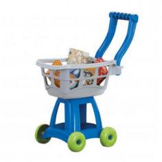 Dimensions: 17L x 11W x 21.5H in. Plastic construction and minimal assembly. Recommended for children 3 years & up. Includes 5 boxes of play groceries. Features a sturdy handle and oversized wheels. Let the kids do the shopping this week. They'll look forward to the task when they have the American Plastic Toys Kids Shopping Cart Set. With a sturdy handle and oversized wheels, this kart with move smoothly with them as they shop and it's recommended for children 3 years and up. Five boxes of play food are included. About American Plastic ToysSince 1962, American Plastic Toys has proudly manufactured safe toys in the United States. The company's product line includes more than 125 different items, ranging from sand pails and sleds to wagons and play kitchens. American Plastic Toys assembles every one of the toys in its product line in the United States. Most of the components in American Plastic Toys products are molded in the company's own plants or purchased from U.S. companies. Toys with imported components (mostly sound components and fasteners - no painted components) represent only 25 percent of the entire product line. Every American Plastic Toys product is tested by at least one independent U.S. safety-testing lab to ensure that it complies with applicable safety standards.