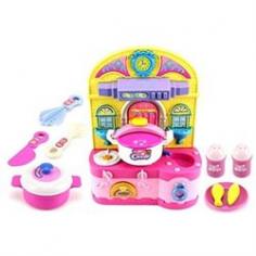 Happy Kitchen Mini Children's Kid's Toy Kitchen Playset w/ Accessories-Accessories Include Pots, Utensils, Plate, Toy Food, & More-Perfect Pretend Play Set-Approx. Dimensions, Width: 7 Height: 10