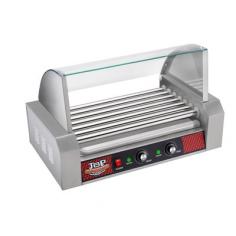 Maximum Capacity: 18 Hot Dogs Per Batch (6 Rows of 3). Power: 1400 Watts. 110V/50Hz. Stainless steel. Commercial quality. Slow rolling grill. Perfect for commerical or home use. Premium Grade Cover for safety and cleanliness! Can be reversed as well. Stainless Steel Design makes it Safe and Easy to Clean. 7 Premium Grade Non-Stick Stainless Steel Rollers. Heavy Duty Motor and Safety Temperature Control. Dual Temperature Controls: You can roast/cook on the front rollers while you keep the batch on the real rollers warm. Removable and Easy to Clean Stainless Steel Drip Tray. Full rotation rollers-not partial like the cheap imitations. Heat Up and Keep Warm Control Modes. Easy to use with front ON-OFF switch. Skid Proof Rubber Feet for Tabletop Use. Built-in Fuse for Safety Purposes. CE Approved. 1 year limited warranty. Grill Dimension: 23 in. L x 13 in. W x 15 in. H. Tray size: 17-3/4 in. L x 11 in. W The Great Northern Popcorn Company has created a masterpiece with their TOP DAWG Professional Hot Dog Machine. This is not a cheap knock off, it is the original machine and carries the Great Northern Popcorn Company's 1 year limited warranty. With the GNP your customers will not have to wait in long lines for a stale dog since GNP's exclusive slow roller system is guaranteed to keep each dog fresh, plump, and juicy until served. It is perfect for birthday parties, and is a hit at holiday cookouts, Super bowl parties, and just celebrating with family and friends. Need a larger or smaller machine? Check out our BIG DAWG and MAD DAWG commercial grillers as well. Quality/Durability: The GNP griller is used by convenience stores, mini-marts, gas stations, and concession stands across the country. It is made of industrial strength stainless steel and meets the toughest FDA standards for restaurant equipment. Again, this is the original GNP machine and carries the Great Northern Popcorn Company's 1 year limited warranty. Don't settle for 2nd best.