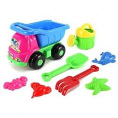 Farm Friends Dump Truck Children's Kid's Toy Beach/Sandbox Truck Playset-Comes w/ Toy Truck, Sand Molds, Hand Tools, Watering Can-Tools: Hand Scooper and Rake-Have Fun in the Sun!