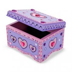 Inspire your little ones to show their creativity and artistic ability with help from this infinitely fun do-it-yourself jewelry box, presented to you from Gund. They'll tap into their imaginations decorating and glamorizing this simple wooden jewelry box, which features a latched closure, a velvet-lined base, and a safety mirror inside of the lid. This all-in-one kit includes craft glue, glitter glue, sparkling gem decals and varied glitter stickers. This kit makes an ideal favor to give away at birthday parties and fun social events.