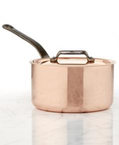 This Mauviel M'heritage 2.7 quart copper sauce pan with lid and cast iron handle is great if you need a medium-sized pan for sauces like tomato or espagnole. You can cook any foods in this pan without affecting their flavor because it has a stainless steel cooking surface that is non reactive. It also heats quickly and evenly thanks to its 90% copper construction. Mauviel cookware has been produced in France since 1830 and comes with a lifetime warranty with proper use and care.