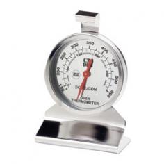 Ever wonder if your oven is hotter in the back than in the front? Does it seem like cookies bake faster than they should according to recipes? Avoid over- or undercooked food by testing your oven temperatures with this commercial-grade thermometer. Made of heavy-duty stainless steel the thermometer features a wide base and a two-way hook so that it can be placed or hung anywhere inside the oven. The large 2-1/4-inch dial with its high-visibility red indicator needle measures temperatures in both Fahrenheit and Celsius ranging from 150 to 550 degrees Fahrenheit (65 to 290 degrees Celsius). Temperatures are also grouped into cooking zones such as warm moderate and broil for quick reference. Certified by the National Sanitation Foundation (NSF) this thermometer has been manufactured to high commercial standards. CDN covers the thermometer with a five-year warranty against defects- Thermometer precisely tests oven temperatures Made of commercial grade stainless steel for long life Wide base and two-way hook allow it to be placed anywhere in oven Measures temperatures from 150 to 550 degrees Fahrenheit (65 to 290 degrees Celsius) Large 2-1/4-inch dial with red indicator needle provides useful cooking zones