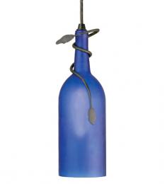 Meyda Tiffany Tuscan Vineyard Frosted Blue Wine Bottle Mini Pendant; Smallest height shown, expandable from 16"-84". Custom Crafted In Yorkville, New York Please Allow 50 Days. Every Meyda Tiffany item is a unique, handcrafted work of art. Natural variations, in the wide array of materials that we use to create each Meyda product, make every item a masterpiece of its own. Photographs are a general representation of the product. Colors and designs will vary.