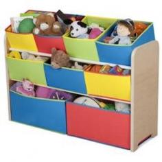 Find Storage Furniture at Target.com! The Delta multicolor deluxe toy organizer comes with 4 regular, 3 double and 2 extra-large bins that provide plenty of space to organize your child's toys, story books, craft supplies and more. It has 3 fixed shelves to conveniently hold all the bins. These bright toy-storage bins add a dash of color to your little one's room. This storage furniture sports an elegant natural finish to complement your child's room decor. Some assembly required. Color: Multicolor. Gender: Unisex.