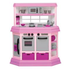Your budding little Sous Chef has the perfect opportunity to create extraordinary meals with the American Plastic Toys Custom Kitchen - Pink! This sturdy, brightly colored kitchen in pink & white, features realistic burners that light up and excite with realistic sound. Simply place the pot or pan onto a burner to activate the bubble and sizzle! American Plastic Toys Play Kitchen includes a microwave, refrigerator, oven, and dishwasher, and ample shelving space. Adding to the overall lively environment, are two removable "wicker" baskets. Use them as functional spaces to hold any added plastic food items, or as tidy storage. The 22 play accessories are perfectly sized for children ages 3 and up. The dimensions of this play kitchen are 33Wx12Dx38H, and are just right for your tot. More importantly, they're perfect for you. No more discussions over where your little ones can be while you're preparing a meal. With your child's very own American Plastic Toys Custom Kitchen, your child can "help" cook dinner away from the heat and chaos. A wonderful idea, if we may say so ourselves! The color scheme of this kitchen is designed to create a one-of-a-kind experience for child and parent. As you watch your child enter the world of culinary exuberance, you can't help but reminisce about your grandmother's homemade chicken noodle soup. Such a treat! About American Plastic Toys Since 1962, American Plastic Toys had proudly manufactured safe toys in the United States. The company's product line includes more than 125 different items, ranging from sand pails and sleds to wagons and play kitchens. American Plastic Toys assembles every one of the toys in its product line in the United States. Most of the components in American Plastic Toys products are molded in the company's own plants, or purchased from U.S. companies. Toys with imported components (mostly sound components and fasteners - no painted components) represent only 25 percent of the entire product line. Every American Plastic Toys product is tested by at laws one independent U.S. safety-testing lab to ensure that it complies with applicable safety standards.