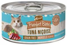 This delicious version of a French classic will convince your cat they are dining in the finest restaurant with ingredients like tender chunks of tuna, peas, cranberries, green beans, and anchovy. The satisfied purrs you hear after serving this dish will translate to a happy "Merci!". Merrick Grain Free Purrfect Bistro Tuna Ni&ccedil;oise Canned Cat Food contains no artificial colors, flavors or preservatives. It does contain tender morsels that your cat will love. Not all brands make their own food. We put cooking and quality under one roof. Our five-star kitchen and manufacturing facilities uphold the strict guidelines well defined by the FDA. All of our Merrick recipes source farm fresh ingredients locally to ensure the highest quality. As a result, our recipes are 100% free of ingredients from China.