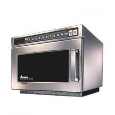 This Amana C-MAX Commercial Microwave (HDC12A2) is ideal for heavy volume food preparation. With its 1,200 watts of power and ample 0.6 cubic foot capacity, this Commercial Microwave will quickly and consistently cook, reheat and steam single portions of quality food. With eleven power levels, four cooking stages, one hundred programmable menu items available, a defrost function and easy to use touchpad controls, this Heavy Volume Commercial Microwave is perfect for convenience stores, bakeries and cafes. This C-Max HDC Series Commercial Microwave from Amana features a heavy duty, see-through door and interior light for convenient food monitoring without having to open the door plus a 90-degree swing open door angle for easy access to the ovens contents. A professional finish with stainless steel exterior and interior makes for superior durability in your commercial foodservice environment.