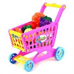 Fun Time Shopping Cart Children's Kid's Toy Food Play Set-Comes w/ Shopping Cart, Food-Perfect for Role Playing and Pretend Play-Great Add On to Kitchen Cooking Sets-Approx. Height of Cart: 9.5