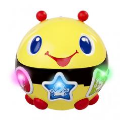 Prepare your children for a lifetime of interactive education with this fun and imaginative Bright Starts Having a Ball & Chase Bumble Bee. This Bright Starts ball brings learning to life with its unpredictable bumbling and catchy melodies that begin with the touch of a button. Two modes of play take advantage of the musical and light-up features to delight your child with educational stimulus. By selecting the "Chase and Play" mode, your toddler can run after this bouncing and bumbling ball while engaging their developing sense of coordination and motor skills. The "Learning" mode then introduces colors, shapes and numbers in a way that will be memorable and fun. Powered by 3 AA batteries and with bright features, your child will love the Bright Starts Having a Ball & Chase Bumble Bee. Bring it home today. Bright Starts Having a Ball Roll & Chase Bumble Bee: Features music and light-up buttons Teaches colors, shapes and numbers Chase and Play mode Learning mode Requires 3 AA batteries (included)