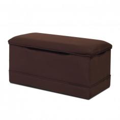 Dimensions: 33.5L x 16.5W x 16.75H in. Fancy toy box in textured chenille or microfiber suede. Durable and sturdy hardwood frame. Safety hinges prevent lid from slamming shut. Available in a variety of solid colors. Offers spacious storage and comfortable seating. Recommended ages 2-8 years. With its rich and luxurious fabric exterior, the Komfy Kings Microsuede Deluxe Toy Box can complement any room in your home. Used as a toy box, storage bench, or extra seat in your living room, this beautiful piece will definitely find a suitable place in your home. The lid and sides are covered in textured chenille or microfiber suede. Your child can use the spacious interior for toys now and extra blankets and pillows when he or she grows older. The padded seat also makes a wonderful bench during story time or while putting on socks and shoes. Recommended ages 2-8 years. Dimensions: 33.5L x 16.5W x 16.75H inches. The toy box frame is constructed from hardwood for durability and long-lasting strength. Safety hinges prevent the lid from slamming shut on little fingers, and slots on the front and two sides make it easy to grasp the lid while opening. Choose from a variety of solid colors and fabric options to suit the style of your child's nursery, bedroom, or playroom. Color: Chocolate.
