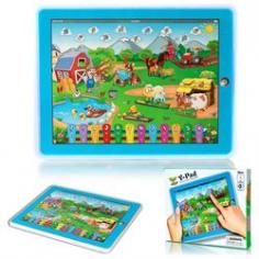 Kids have the opportunity to explore different animal sounds, different music, and a piano style keyboard, a blue light surrounds the border of the Y-Pad. There is no screen and no capacitive touch as such but instead an illustrated colorful print that has touchable elements that trigger sounds/music. Do not hesitate, this value learning machine, not only can teach children many things children can also have fun! - Music Button: Ten songs from 1 to 10 - Song Button- Horse Voice- Dog Voice- Singing Button- Frog Voice- Sheep Voice- Cow Voice- Duck Voice- Chicken Voice- Piano Button: Button 1 - Button 12.PLEASE NOTE THAT THIS IS ONLY FOR CHILDREN EDUCATION PURPOSES, PLEASE DO NOT COMPARE THIS WITH A REAL TABLET! IMPORTANT NOTE: The device does not have a LCD screen. The device has Icon shaped buttons which need to be pressed.