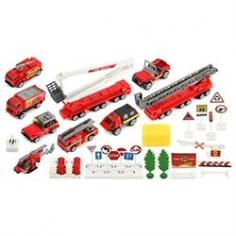 Brave Fire Fighters 40 Piece Mini Diecast Children's Kid's Toy Vehicle Playset-Diecast Metal Bodied Toy Vehicles w/ Plastic Parts-Comes with a Variety of Different Vehicles-Also Includes Accessories-Perfect Pretend Play Set!