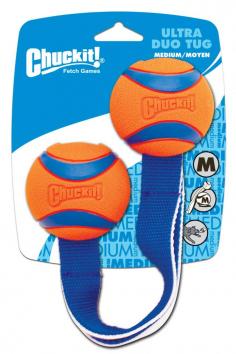 Designed for the most demanding use, these are no ordinary balls. Simply put, this toy is the best for tugging games. The durable, heavy duty stitching on the 2 ply nylon handle in between the balls makes this dog toy perfect for tug of war games! Chuckit! compatible, so feel free to use a Chuckit! Ball Launcher for extra fun games of fetch. Developed to have high bounce, high buoyancy, high visibility, and high durability, the value of the Chuckit! Ultra Duo Tug Dog Toy is easily recognized by dog owners. This dog toy is perfect for exercising your dog as well. Use it in the park, in your backyard, at the beach or lake or anywhere there is plenty of room.