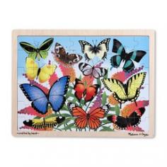48-piece puzzle in butterfly theme. Durable wooden pieces. Puzzle assembles inside a wood frame. Recommended for children age 4 and up. Dimensions: 15.75L x 11.75W x 0.45H in. About Melissa & Doug ToysSince 1988, Melissa & Doug have grown into a beloved children's product company. They're known for their quality, educational toys and items, and have grown in double digits annually. The Melissa & Doug company has been named Vendor of the Year by such great retailers as FAO Schwarz, Toys R Us, and Learning Express, and their toys have been honored as Toys of the Year by Child Magazine, FamilyFun Magazine and Parenting Magazine. Melissa & Doug - caring, quality children's products.