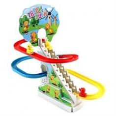 Track Duck Countryside Race Children's Kid's Battery Operated Toy Vehicle Playset-Watch as the Ducks Climb the Stairs and Slide Down the Slope-Comes with 3 Toy Ducks-Requires 2 AA Batteries to run (not included)-Approx. Overall Height: 10