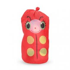 Sleeping bag with comfortable polyester lining. Red and yellow spotted ladybug design. It even includes little legs and antennae. Recommended for children 5 and up. Dimensions: 61L x 26W inches. The Mollie Sleeping Bag offers a great way to get as snug as a bug while camping or sleeping over at a friend's house. Stuffed with comfortable polyester, this red sleeping bag is 6 feet long and features fun ladybug graphics with tiny legs and antennae. Recommended for children 5 and up. Dimensions: 61L x 26W inches. About Melissa & Doug ToysSince 1988, Melissa & Doug have grown into a beloved children's product company. They're known for their quality, educational toys and items, and have grown in double digits annually. The Melissa & Doug company has been named Vendor of the Year by such great retailers as FAO Schwarz, Toys R Us, and Learning Express, and their toys have been honored as Toys of the Year by Child Magazine, FamilyFun Magazine and Parenting Magazine. Melissa & Doug - caring, quality children's products.