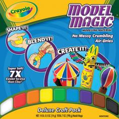 Crayola-Crayola Model Magic Variety Pack. The Model Magic Variety Pack Is A Colorful Assortment Of Model Magic Modeling Material. Model Magic Is A Fun; Unique; Air-Dry Modeling Material That Allows Kids To Create Keep Able Arts And Crafts. Model Magic Comes Soft And Pliable For Easy Use. Dried Model Magic Crafts Can Be Decorated With Markers; Acrylic Paints And Watercolors. This Variety Pack Includes Fourteen 0.5Oz Bags Of Model Magic In The Following Nine Colors: White; Blue; Yellow; Green; Red; Black; Orange; Purple And Brown And Ten Project Cards To Get You Started. This Kit Is Perfect For Birthday Party Activities Or Other Children Gatherings. Winner Of The Oppenheim Toy Portfolio 2001 Gold Seal Award. Recommended For Children Ages 3 And Up. Conforms To Astm D4236. These wholesale bulk cheap discount art and craft supplies are Made In USA.