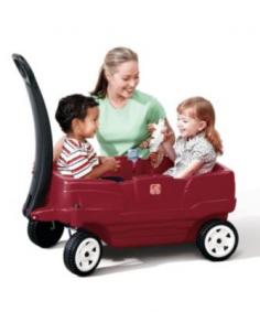 This quiet wagon features two contoured seats, drink holders, seatbelts and foot wells that will keep your children safe and comfortable. The handle also folds nicely underneath to make storage more convenient. Durable smooth-rolling tires provide a quiet ride and maximum longevity. Two seatbelts included Two molded-in cup holders store cups, cans, or juice boxes Storage compartment in side panel holds small items such as snacks, sunglasses, and more Safety belt. Size H43.2, W99.1, D50.8cm. Weight 10kg. Maximum user weight 34kg. Minimal assembly. For ages 18 months and over. Manufacturer's 3 year guarantee. EAN: 733538890996. WARNING(S): Only for domestic use. To be used under the direct supervision of an adult.