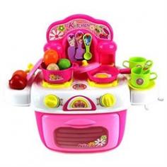 Kid's Kitchen Stove Oven Children's Toy Kitchen Playset-Accessories Include Includes Pot, Pan, Utensils, Plate, Toy Food, & More-Lights & Sounds, Stove Burners Light Up & Make Sound Effects-Requires 2 AA Batteries to Run (not included)-Approx. Assembled Dimensions, Width: 18 Height: 15