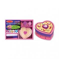 Looking for the perfect spot for storing special treasures? This kit includes a heart-shaped wooden keepsake box (3.25" x 2.75" x 1.5"), glitter and craft glue, colorful gems, 4 pots of paint and a brush! A perfect activity for parties or rainy days.