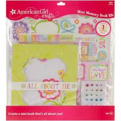 Create a mini memory book with a fun theme using the American Girl Crafts Mini Memory Book Kit - Friends! Each kit contains one chipboard memory book and assorted embellishments. Size varies by theme. Recommended for ages 8 and up. WARNING: CHOKING HAZARD-Small Parts. Not for children under 3 years. Imported.