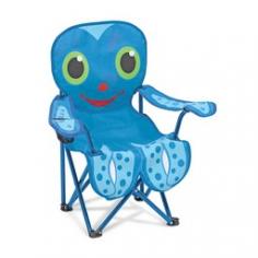 Bright folding octopus chair with drink holder. Opens and closes easily, stores in its own pouch. Durable fabric with mesh drink holder. Dimensions: 16.5W x 2.7D x 19.7H inches. Holds up to 125 lbs. Anywhere your child needs to sit, he or she can enjoy the fun design and comfortable structure of the Melissa & Doug Flex Octopus Chair. This high-quality bright blue fabric folding chair with dangling tentacles is just like mom and dad's chairs, but lots more fun. It has a mesh drink holder and folds up for storage in its very own pouch. Little ones can imagine the octopus giving them a loving hug while they sit. They'll practice motor skills when they learn to fold up the chair, and love learning how to do it all by themselves. It makes a great hand-me-down when your children grow out of it - or keep it around for a few years, so you can delight your grandchildren. About Melissa & Doug ToysSince 1988, Melissa & Doug have grown into a beloved children's product company. They're known for their quality, educational toys and items, and have grown in double digits annually. The Melissa & Doug company has been named Vendor of the Year by such great retailers as FAO Schwarz, Toys R Us, and Learning Express, and their toys have been honored as Toys of the Year by Child Magazine, FamilyFun Magazine and Parenting Magazine. Melissa & Doug - caring, quality children's products.