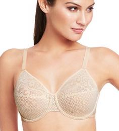 Drop a cup size and retain a sexy shape? Yes! It's easy with this underwire bra. The seamed cups with elegant embroidery provide beautiful support. And because it's Wacoal, the fit is fantastic, Style Number: 857210 Natural shape maintained in molded double-layer cups, 3 column, 2 row hook and eye back closure, Smooth, engineered lace with sheer mesh lining, Reduce your bust up to 1 inch in this minimizer bra, End strap slipping with adjustable, close-set straps AllDD+Bras, AllFullBusted, AllFullBustedAndHasHigherThanDD, ALLPlusSize, Average Figure, DDplus, Full Busted, Full Figure, Allover 100% Mesh, Mesh, Nylon, Spandex, NotMaternity, Underwire, Full Cup, Minimizer, Molded, Seamless, Unlined, Fully Adjustable Straps, Bra 34DDD Sand