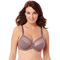 Our Lilyette&reg; Enchantment Lace Minimizer is the perfect blend of support and beauty in a comfortable minimizer. Bra reduces your appearance by one cup size so blouses don't gap. Sheer lace across the top cups aDDs sexiness and beauty without sacrificing full coverage. Stretch opaque cup lining provides support. Three-part under wire cups with angled seams for a rounded uplifting shaping. Two-layer microfiber stretch sides are 3.5 inches tall for a smoother fit under clothes. Features Leotard back resists strap slippage. Adjustable straps for custom fit. Perforated mesh sling at bottom and sides of cups for breathable comfort and aDDed support. Fabric Content - Nylon/Elastane. Color - Rum Raisin With Rose Cream Bronze. Size - 42D.