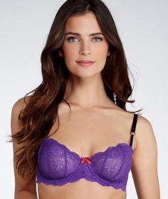 Heidi Klum Intimates, the supermodel style icon's debut collection, exudes both sweetness and sexiness. A broad range of styles and sizes offers something for everyone, Style Number: H20-1119 Sexy yet supportive demi cup unlined lace bra, U.K. cup sizes. See size chart for U.S. conversion, Superior lift due to boning and seams on underwire cups, Elastic lining at top of cups offer a custom fit, Fully adjustable stretch straps, 3 column, 2 row hook and eye back closure, Columns and rows increase with size, Luxurious, semi-sheer lace and mesh AllDD+Bras, AllFullBusted, AllFullBustedAndHasHigherThanDD, AllSmallBusted, Average Figure, DDplus, Allover 100% Lace, Allover 100% Mesh, Lace, Mesh, Nylon, Spandex, NotMaternity, Underwire, Demi, Molded, Seamed, Unlined, Fully Adjustable Straps, Boning, Bra 32C Prism Violet
