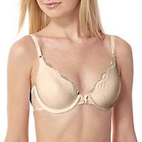 Features Everything you love in our bestselling everyday bra plus sexy scalloped lace&#33; Stretch foam cups support up down and across the bust providing seamless uplift and shaping. Smooth jacquard fabric on cups and wings adds subtle beauty. Soft and smooth feel (brushed inside). Even with the lace added it virtually disappears under clothes. Low plunge demi coverage won't peek out under all types of clothing. Easy front adjustable straps for perfect fit. Color - Latte Lift Size - 34C Item weight - 0.17 lbs.