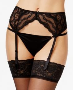 Style Number: 977182 Sexy garter belt with non-removable stretch straps, 3 column, 2 row hook and eye back closure, Semi-sheer stretch lace, Thong sold separately Average Figure, Allover 100% Lace, Lace, Polyester, NotMaternity, Sexy, Fully Adjustable Straps, Accessory P/S Night