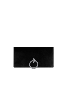 Clutch bag, velvet goatskin & silver metal-black - CHANEL