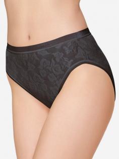 Wacoal Awareness Hi Cut Brief Panty (871101). You'll fall in love with this high-cut brief panty that's made of ultra-lightweight, sheer, floral lace and features paper-thin elastic for no panty lines. Full coverage in a sheer style. Made of nylon/spandex. Made with a touch of spandex for a stretch fit that molds to your curves. High-rise. Sheer front and back panels add sexy sizzle. Paper-thin elastic at waist and along leg openings for custom fit and comfort. High-cut leg styling slenderizes the midriff and torso. Cotton crotch lining for comfort. Full but sheer rear coverage. Please Note: Model is wearing thong for modesty. See matching Wacoal Awareness Contour Soft Cup Bra 856167 and Wacoal Awareness Full Figure Seamless Bra 85567.